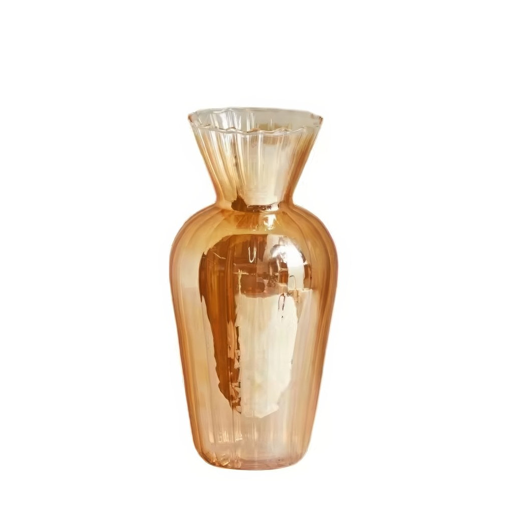 Vintage Orange Glossy Glass Vase