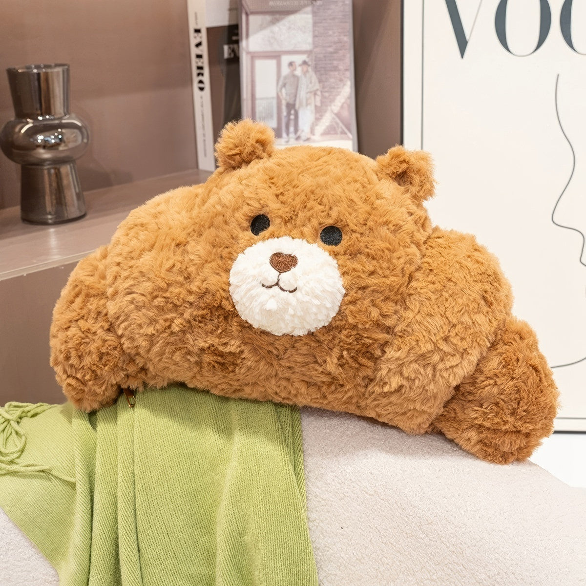 Peluche Ours-Croissant avec Café et Gâteau