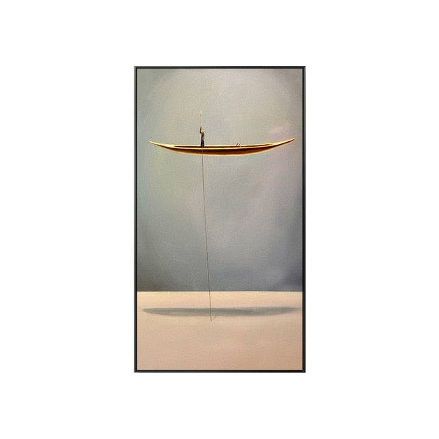 Toile murale représentant un bateau doré