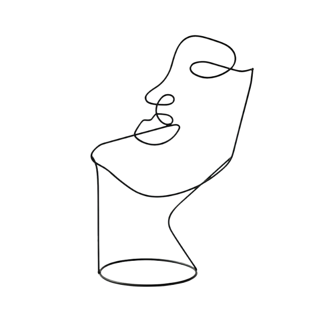 Sculpture décorative de visage abstrait