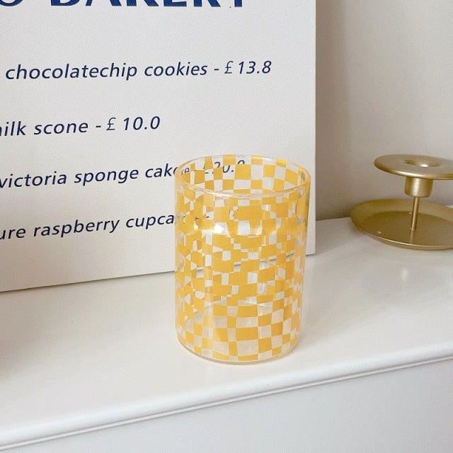 Retro Schachbrett Glasbecher