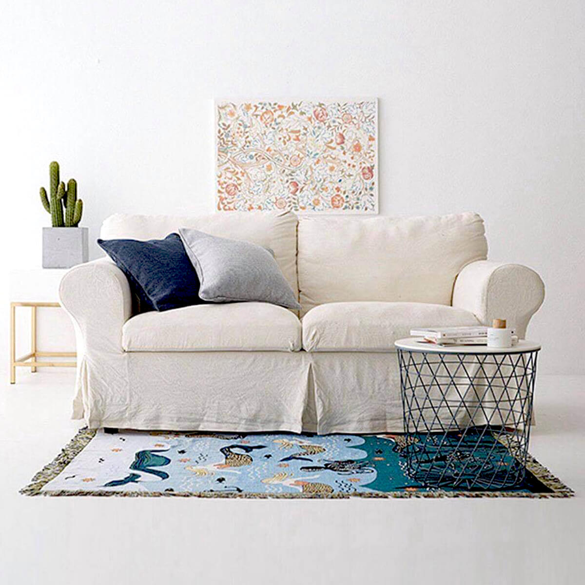 Couverture à motif de sirène sous-marine