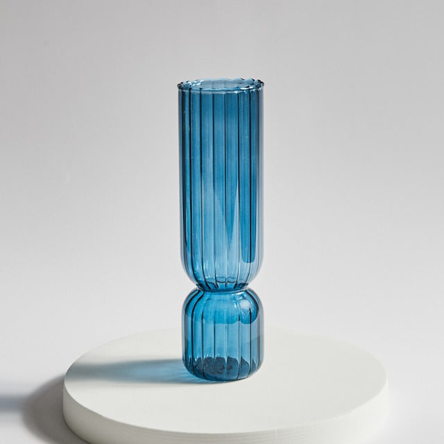 Vintage Striped Glass Vase swirly