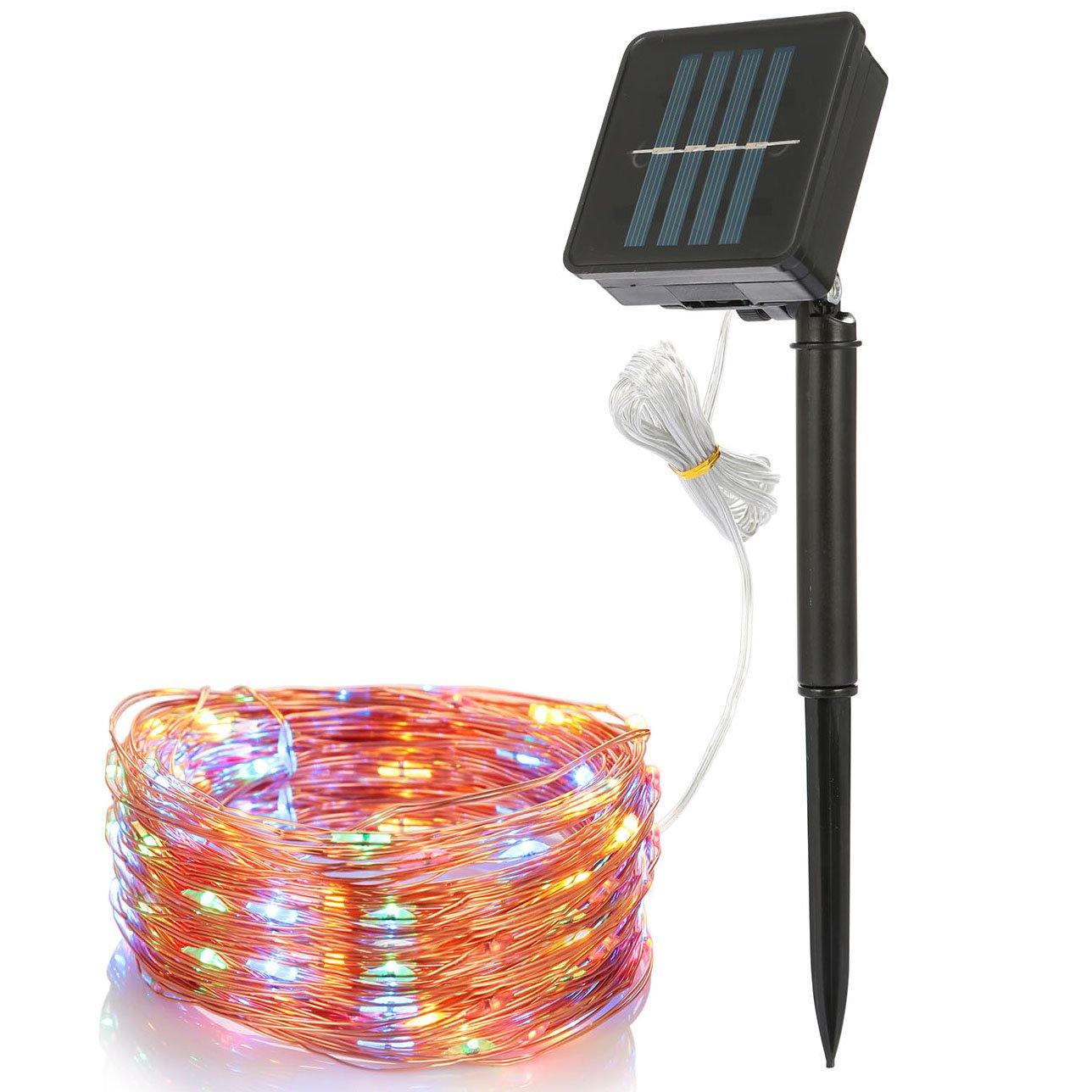 100 LEDs Solar String Lights Colorful __stock:150 refund_fee:800 String & Fairy Lights Warranty
