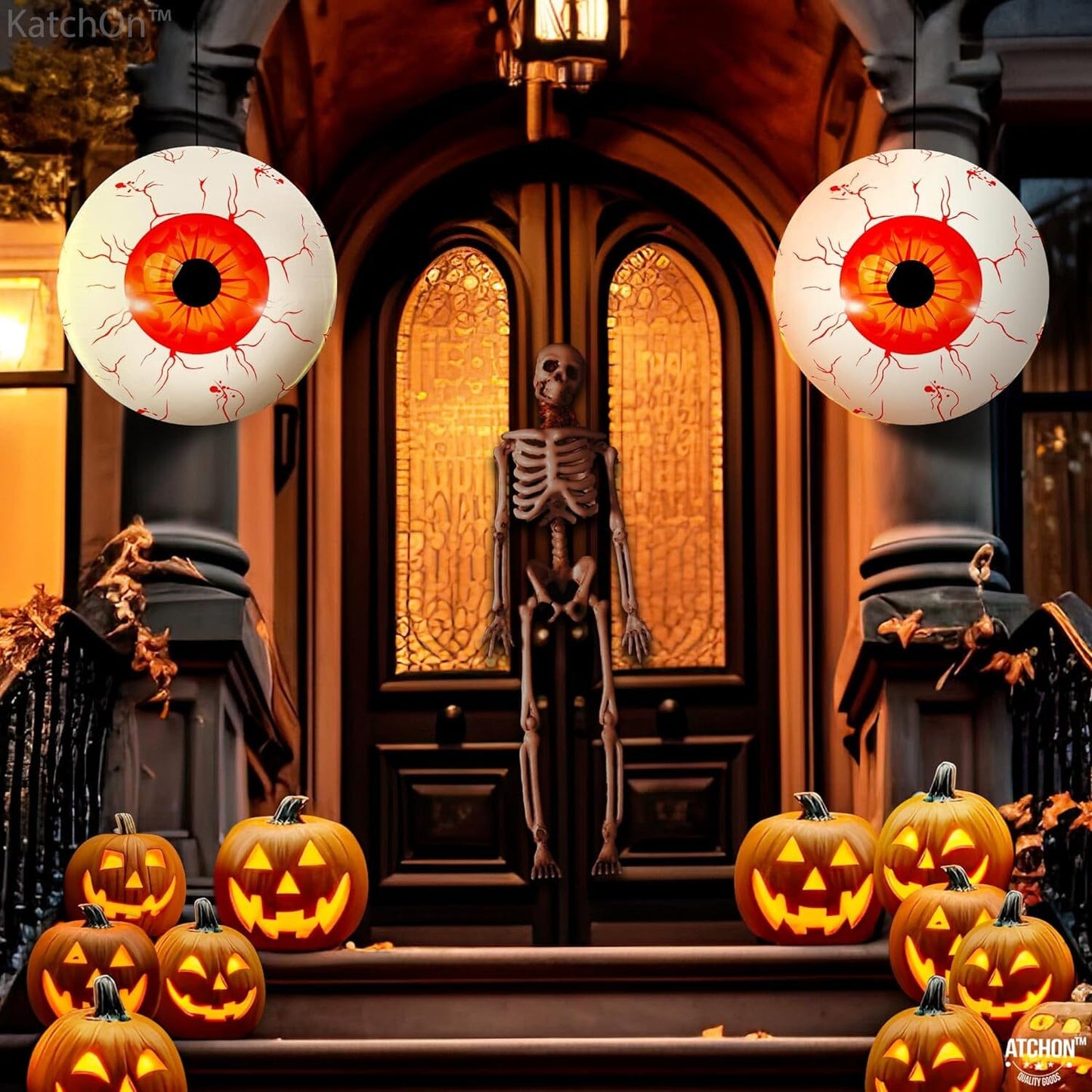 12-Pack: 22 Inch Halloween Eyeball Balloons __stock:200 Holiday Decor & Apparel refund_fee:800