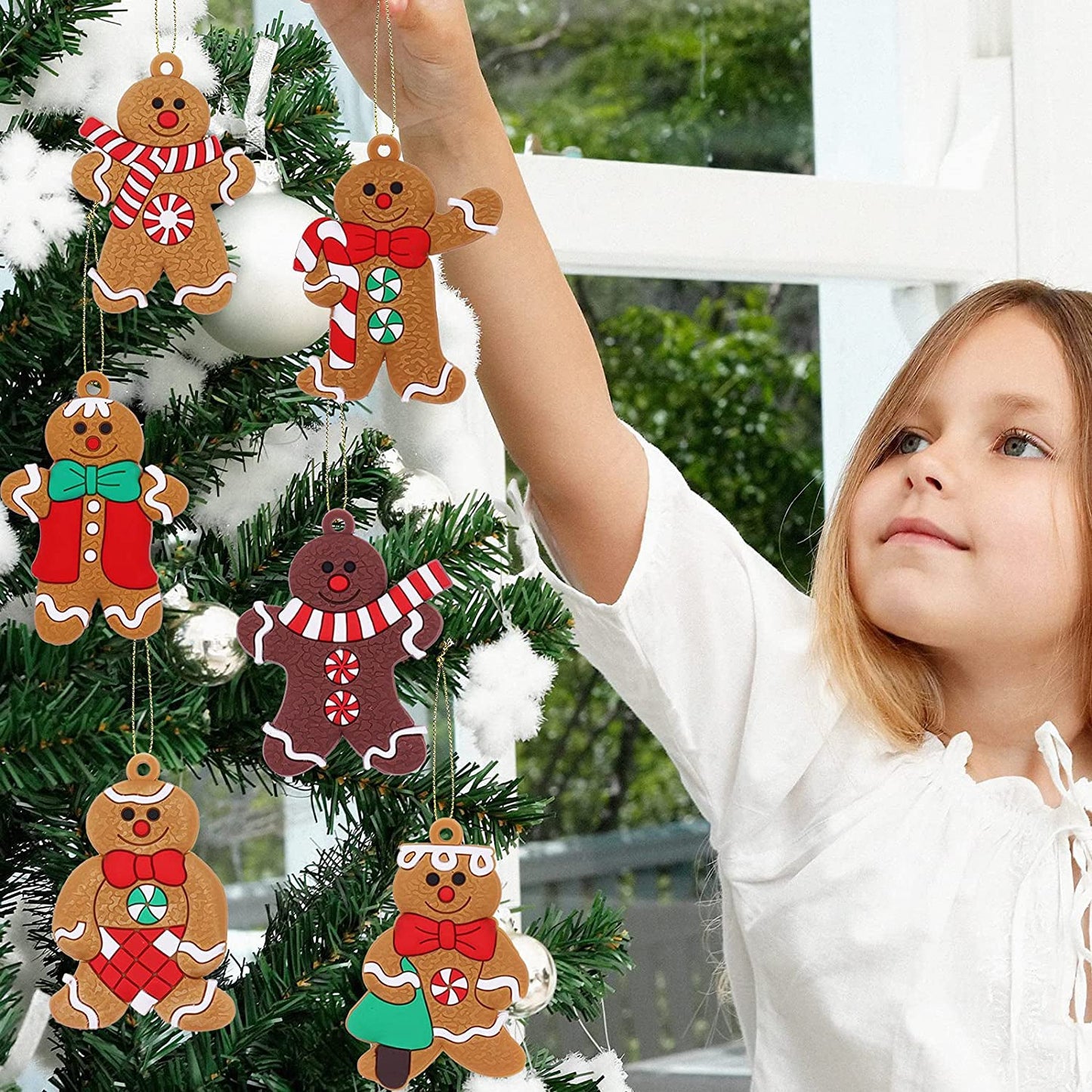 12-Piece: Gingerbread Man Ornaments __stock:200 Holiday Decor & Apparel refund_fee:800