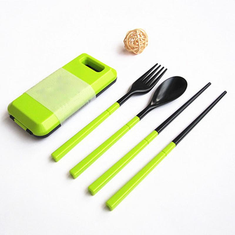 Portable Cutlery Set (Chopsticks Fork Spoon) green kitchen Kitchen & Dining