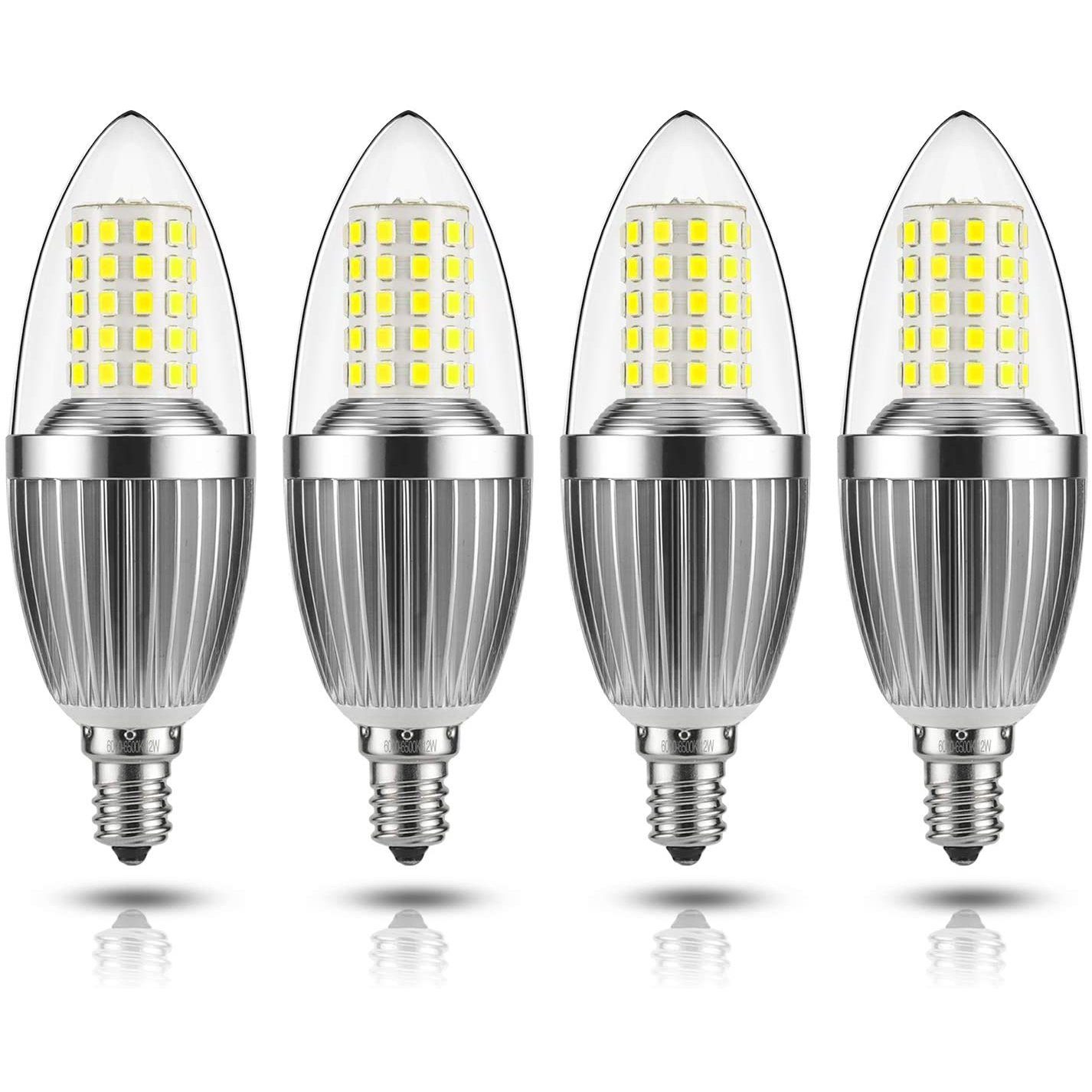 12W LED Candelabra Bulb Non-Dimmable 100-Watt Light Bulbs Equivalent Cool White __stock:200 Indoor Lighting refund_fee:1200 show-color-swatches Warranty