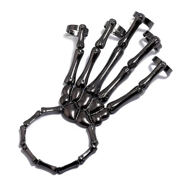 2-Pack: Gothic Bone Bracelet with Ring Black __stock:200 Holiday Decor & Apparel refund_fee:800