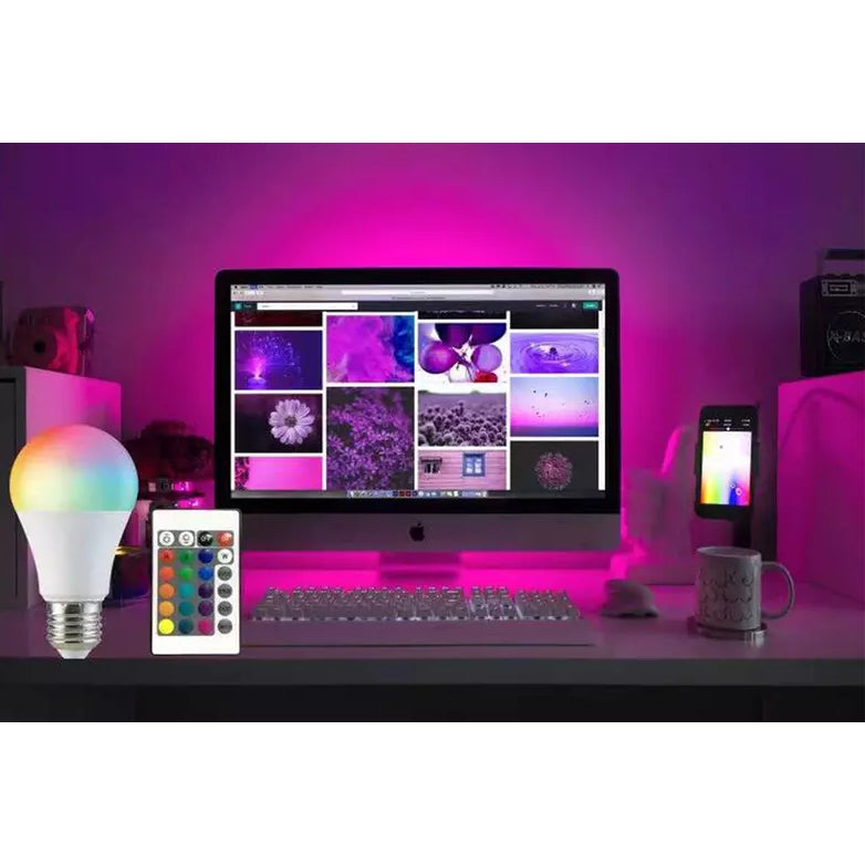 2-Pack: Smart Home Multi-Color LED A19 Bulb 5W __stock:500 Indoor Lighting refund_fee:800 Warranty