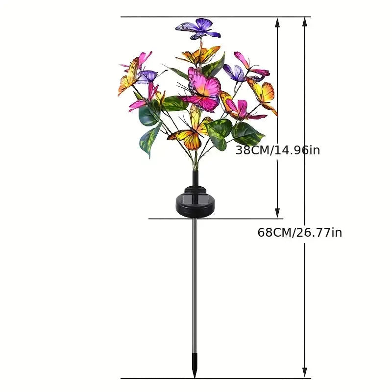 2-Pack: Solar-Powered Butterfly Flower Lamp __stock:200 Outdoor Lighting refund_fee:1200 Warranty