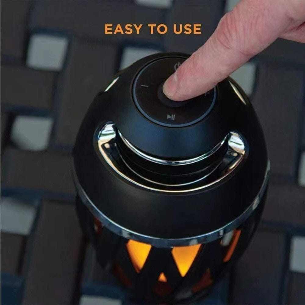 2-Pack: Tiki LED Flame Bluetooth Speakers with Poles __stock:400 Outdoor Lighting refund_fee:1200 Warranty