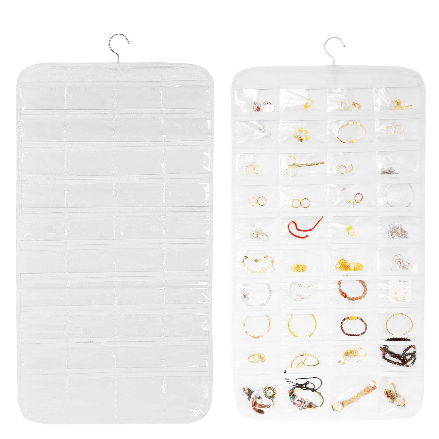 2-Piece: Hanging Jewelry Organizer White __stock:50 Closet & Storage Low stock refund_fee:1200