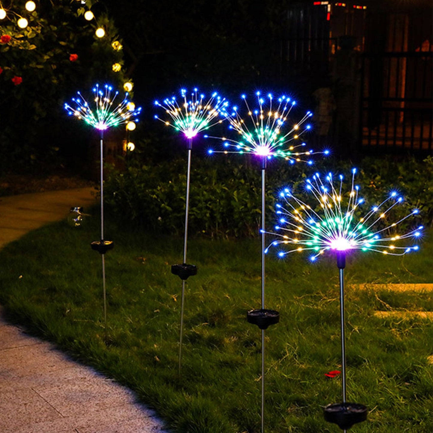 2-Piece: Solar Powered Starburst Garden Lights Multicolor __stock:100 Outdoor Lighting refund_fee:1200 show-color-swatches Warranty