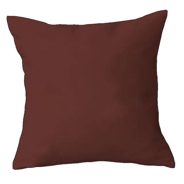 2-Piece: Solid Colored Simple Square Pillowcases Coffee __stock:200 Furniture and Décor refund_fee:800