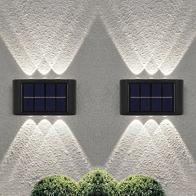 2-Pieces: Outdoor Wall Light Solar Waterproof LED Light White __stock:200 Outdoor Lighting refund_fee:800 Warranty