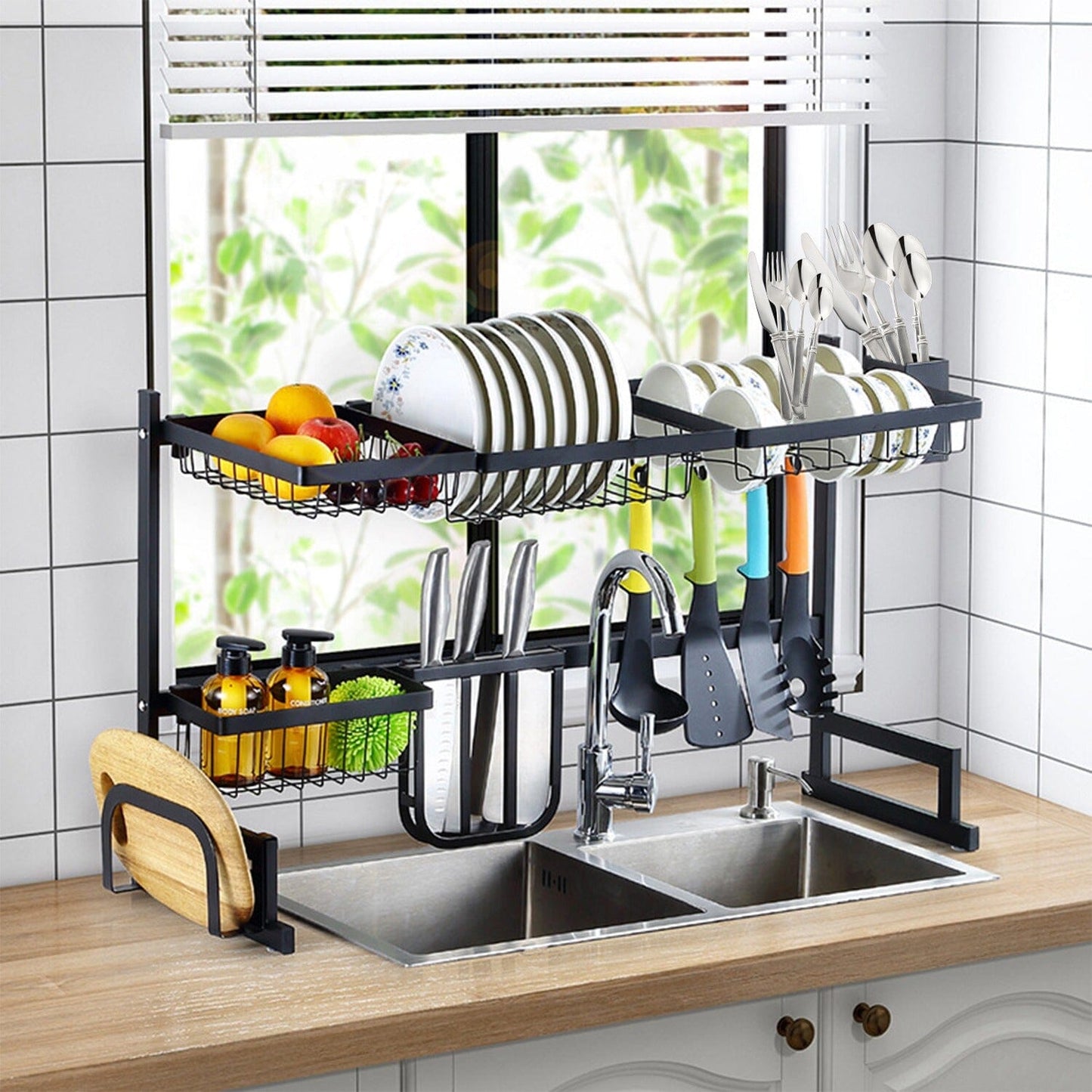2-Tier Over the Sink Dish Drying Rack __stock:50 Kitchen & Dining Low stock refund_fee:1800