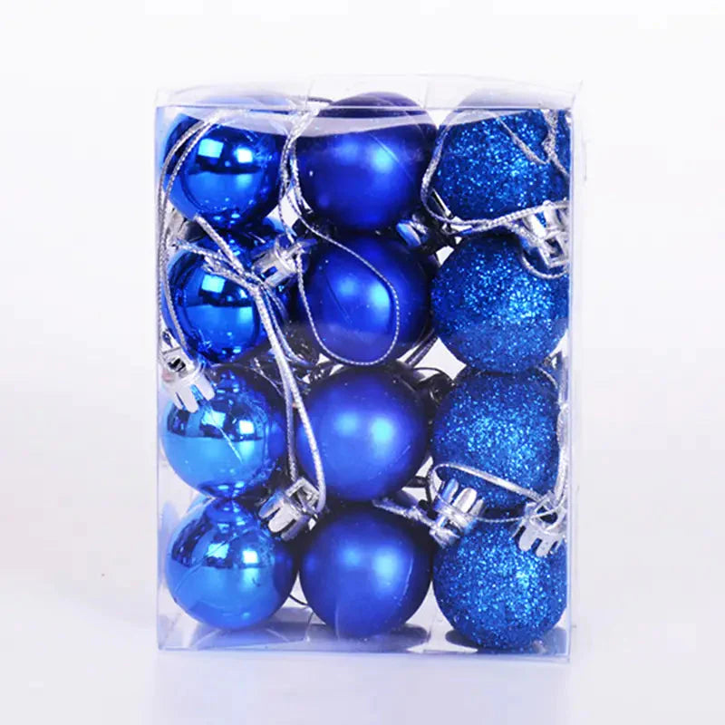 24-Pieces: Sparkling Christmas Balls Blue __stock:200 Holiday Decor & Apparel refund_fee:800
