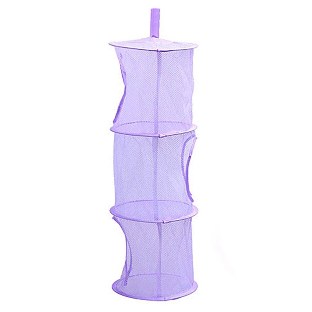 3-Layer Shelf Hanging Storage Net Purple __stock:500 Closet & Storage refund_fee:800