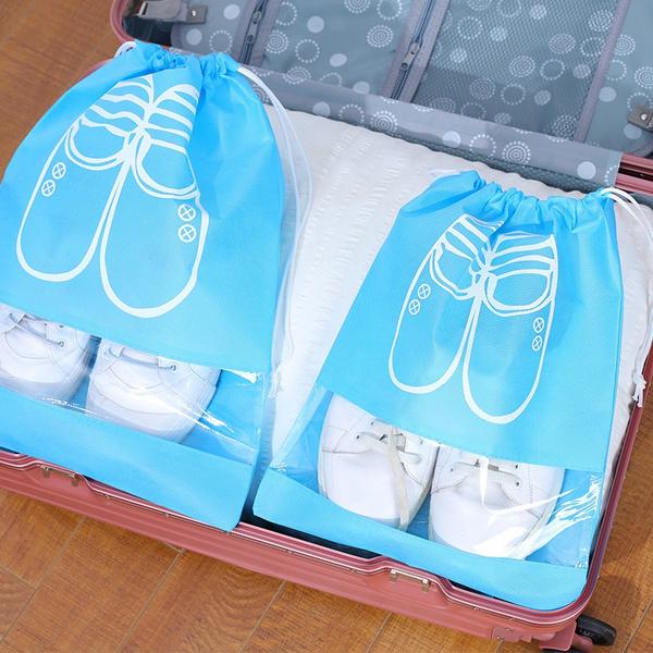 3-Pack: Drawstring Shoe Storage Bag Sky Blue __stock:200 Closet & Storage refund_fee:800 show-color-swatches