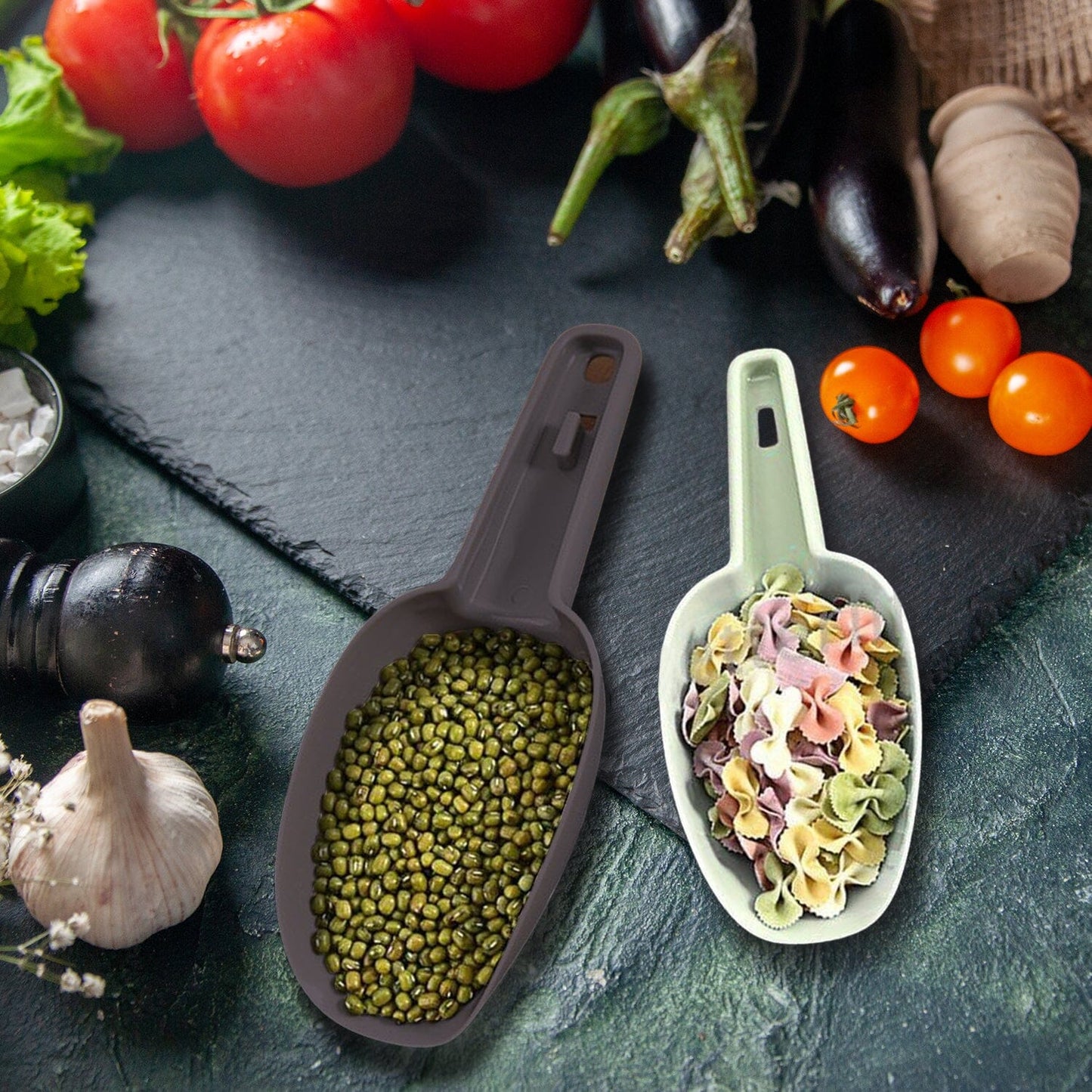 3-Pack: Multi-purpose Plastic Kitchen Bar Ice, Flour, Dry Fruits, Candy, PopCorn, Food, Coffee Scoop Set __stock:1000 Kitchen & Dining refund_fee:1200