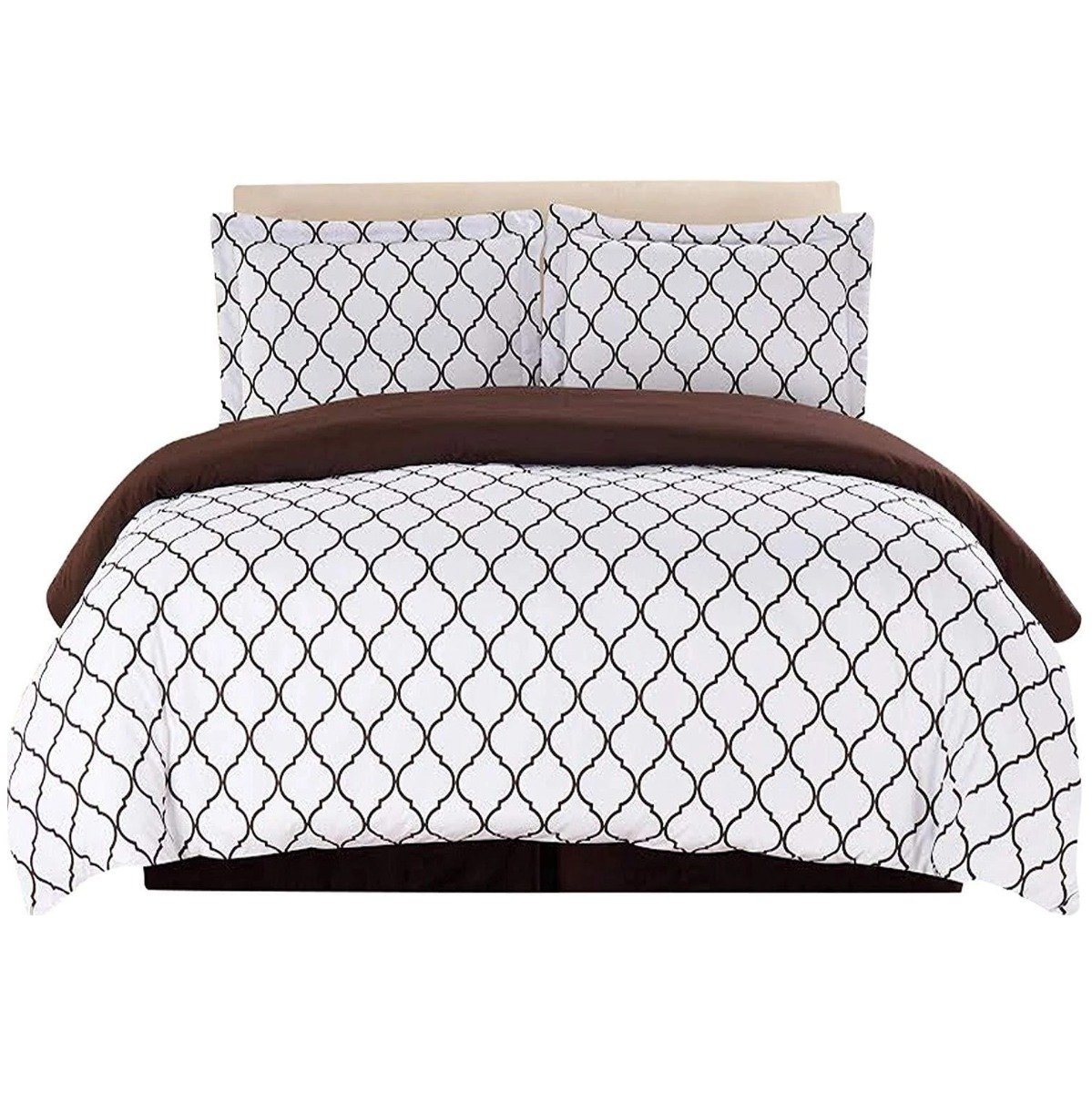 3-Piece: Lux Decor Collection Duvet Cover Set - Assorted Styles Brown/White __label2:BOGO 30% OFF __stock:50 Bedding refund_fee:1200