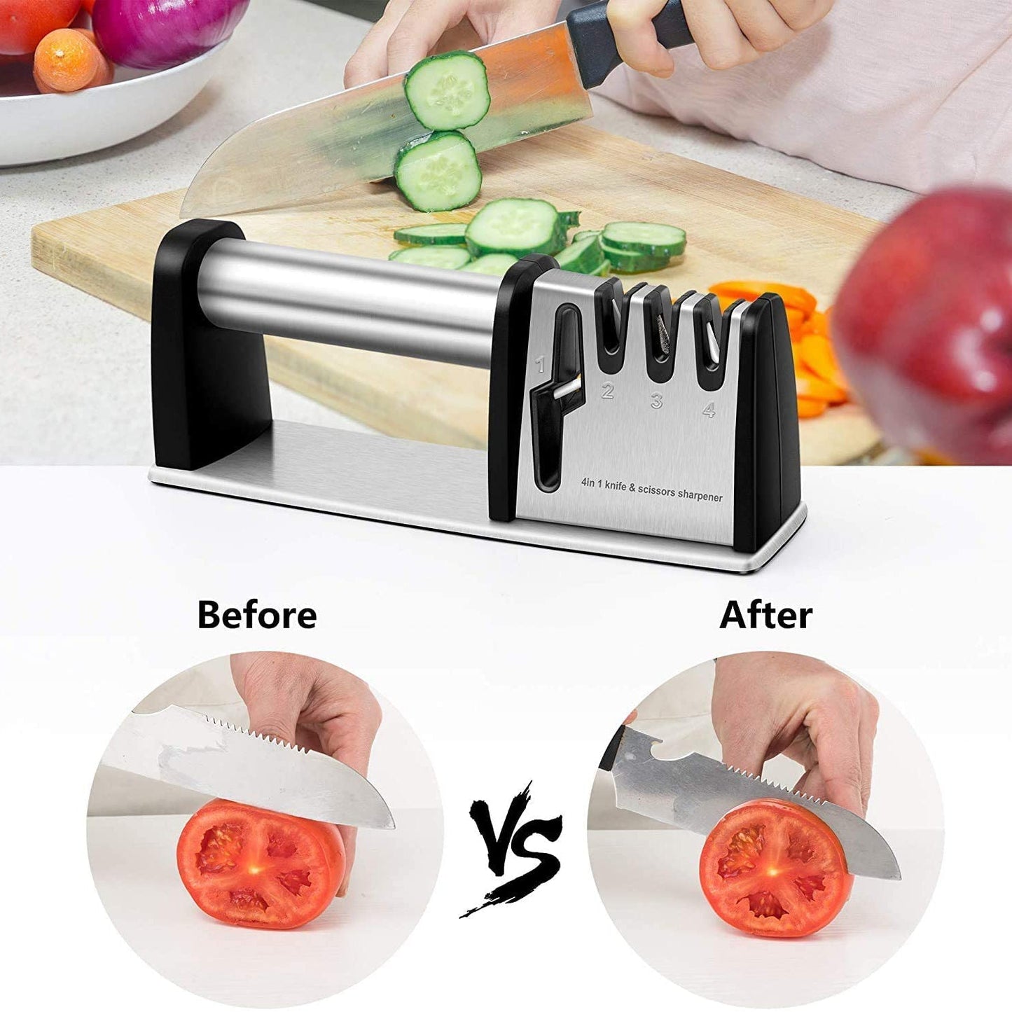 4-in-1 Kitchen Blade and Scissor Sharpening Tool __stock:200 Kitchen & Dining refund_fee:800