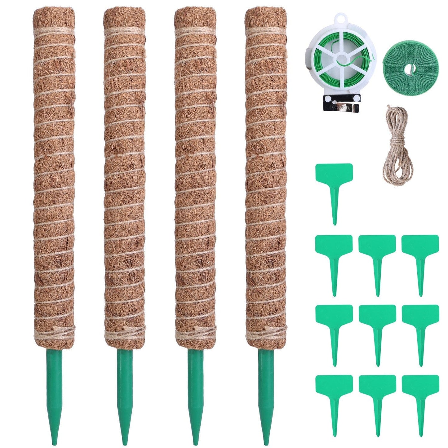4-Pieces: Coco Coir Extendable Moss Pole for Climbing Plants 42cm __stock:50 Garden & Patio refund_fee:1200