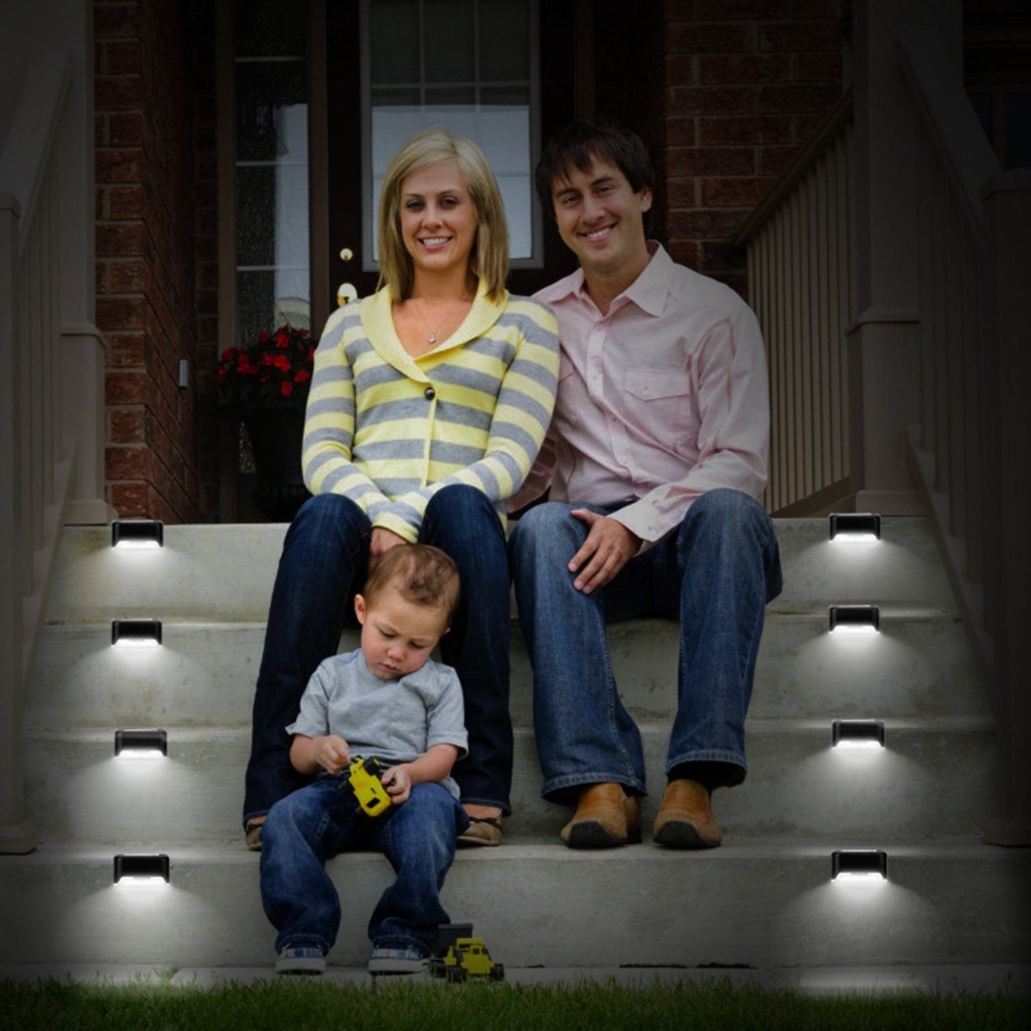 4-Pieces: Solar Powered LED Step Lights Outdoor Lighting refund_fee:800 Warranty