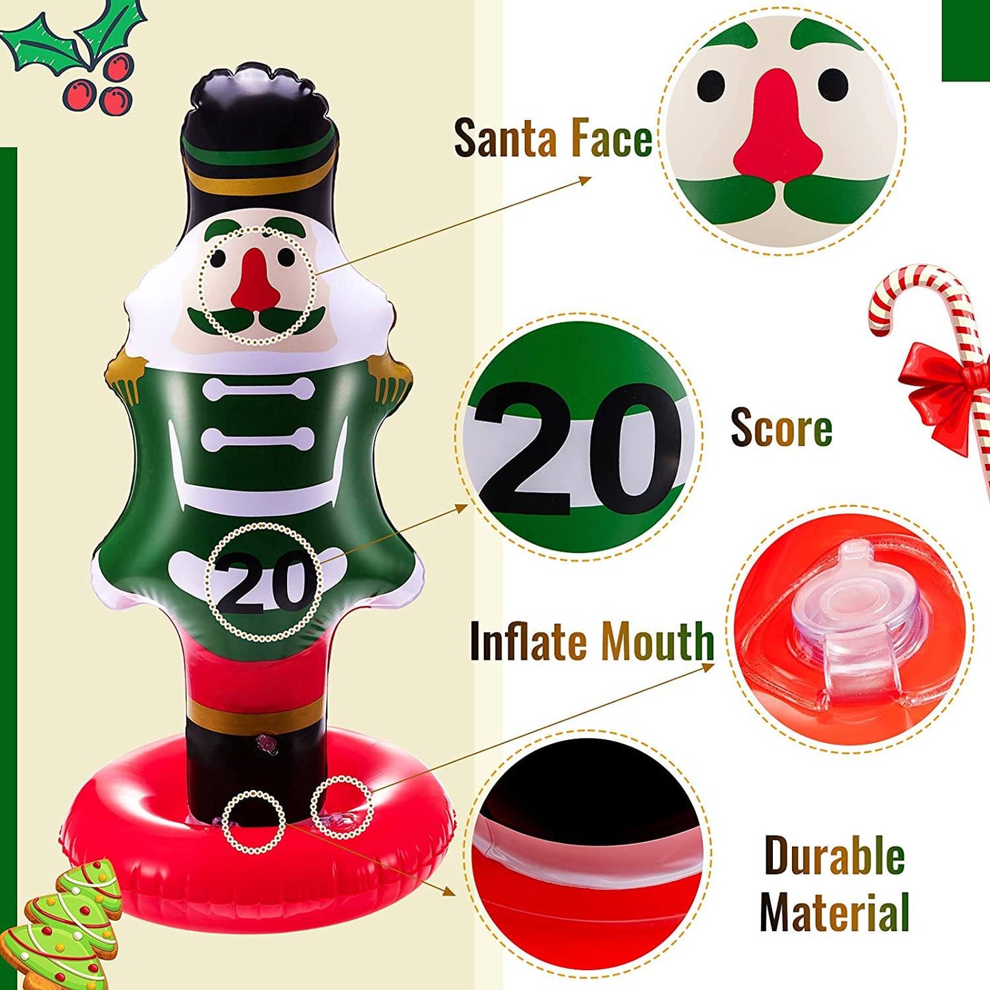 5-Pack: Christmas Nutcrackers Ring Toss Christmas Party Games Toys __stock:200 Holiday Decor & Apparel refund_fee:1200