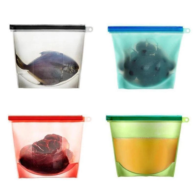 Silicone Food Storage Bags, 4 colors 1 SET OF 4 COLORS ( SAVE £22 ) kitchen Kitchen & Dining