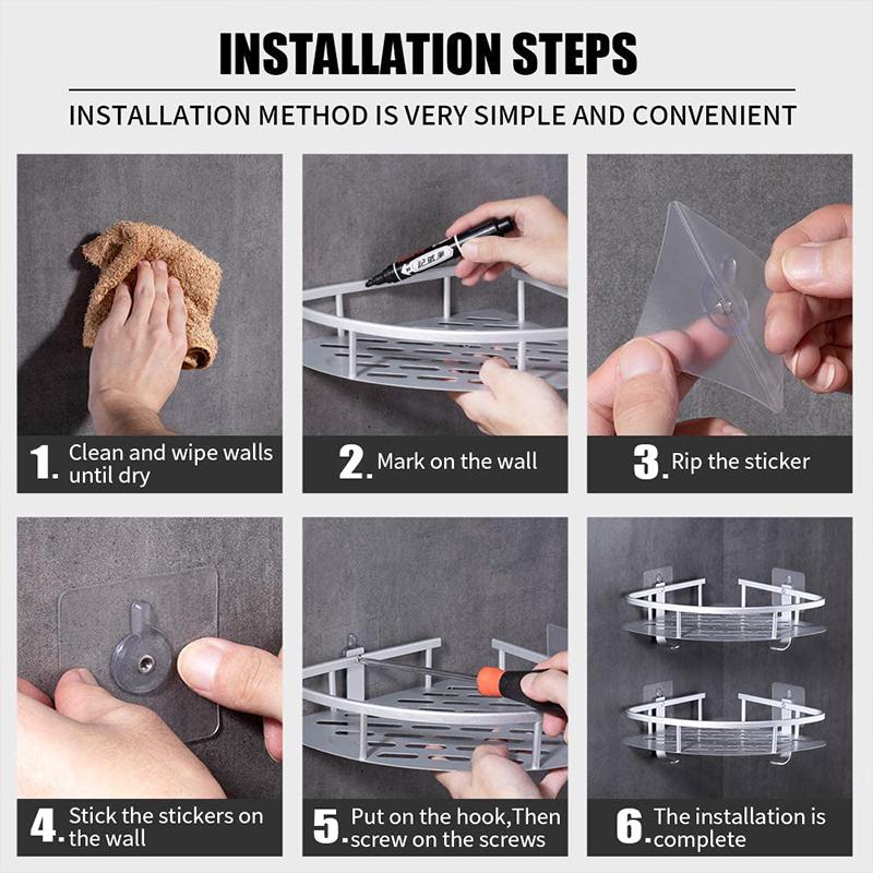 Bathroom Shower Shelf with Hooks bathroom