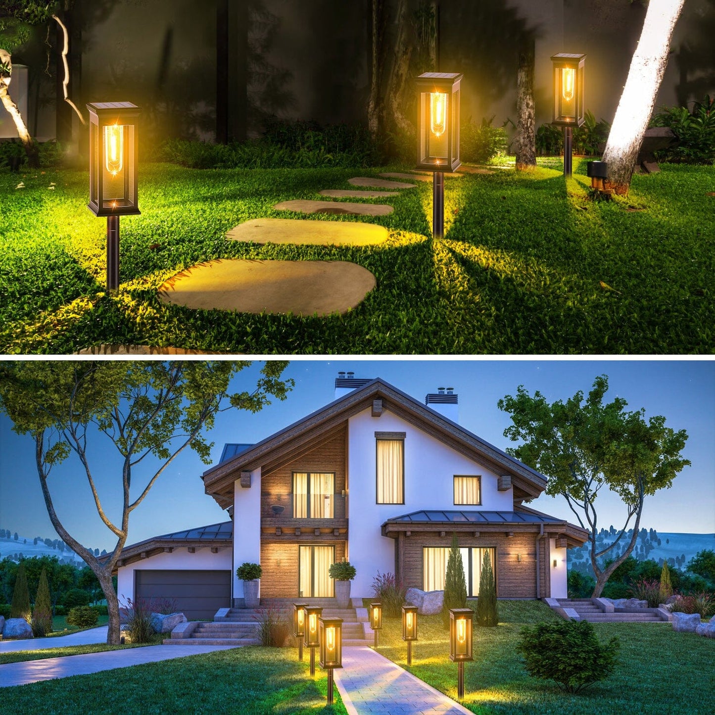 6-Pack: Solar Powered Stake Light IP65 Waterproof Auto On Off __stock:50 Low stock Outdoor Lighting refund_fee:1800 Warranty