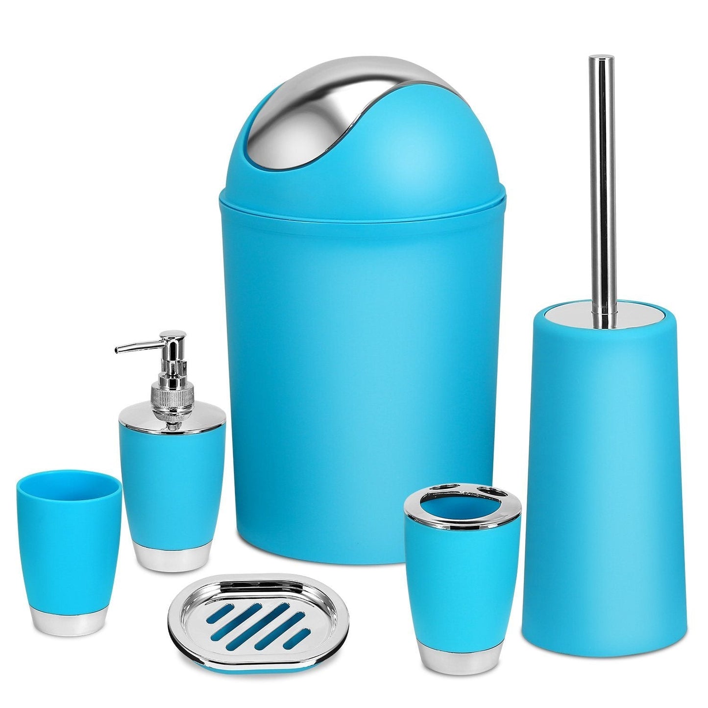 6-Piece Set: Bathroom Accessories Blue __stock:550 Bath refund_fee:1200