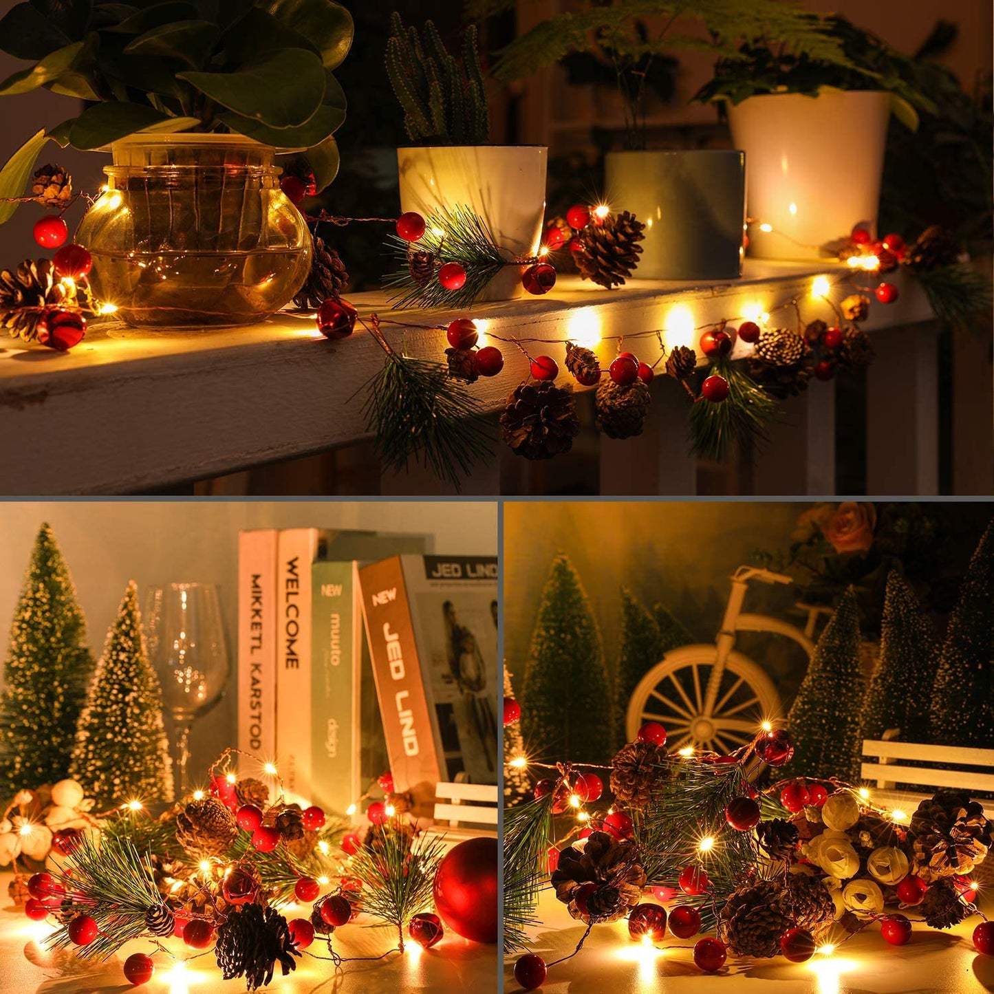 6.5Ft. 20 LED Christmas Garland with Lights __stock:200 Holiday Decor & Apparel refund_fee:1200 Warranty