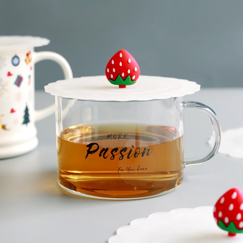 Cartoon Silicone Dustproof Cup Cover strawberry kitchen Kitchen & Dining