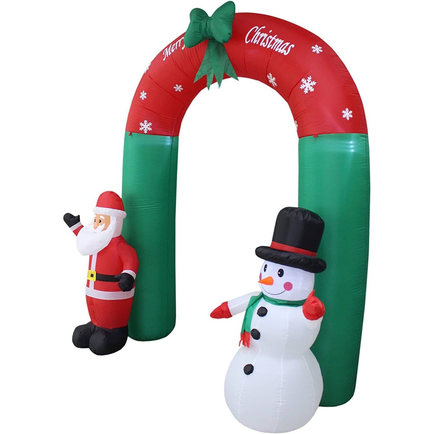 8 Foot Tall Lighted Christmas Inflatable Santa Claus and Snowman Archway Holiday Decor & Apparel refund_fee:2200 Warranty