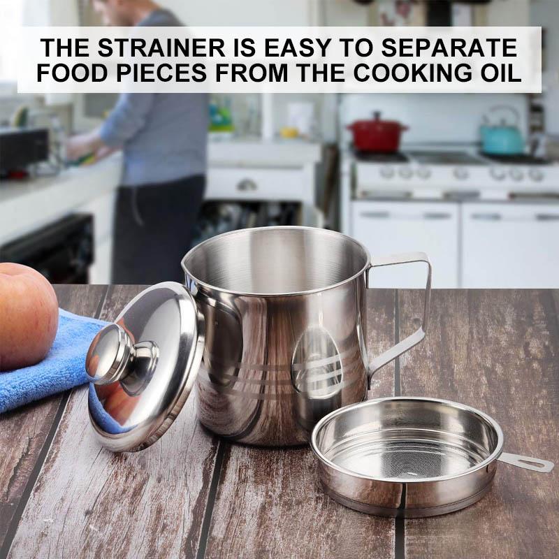 Home Grease Container With Strainer kitchen Kitchen & Dining