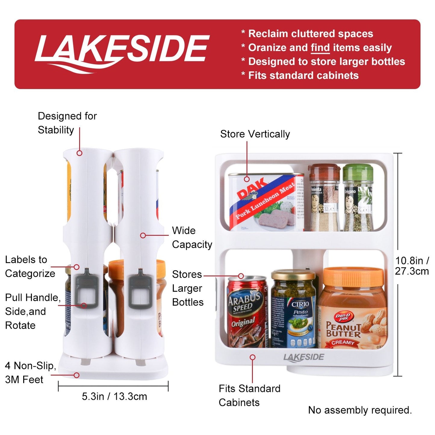 LAKESIDE™ Rotating Spice Rack Organizer kitchen Kitchen & Dining