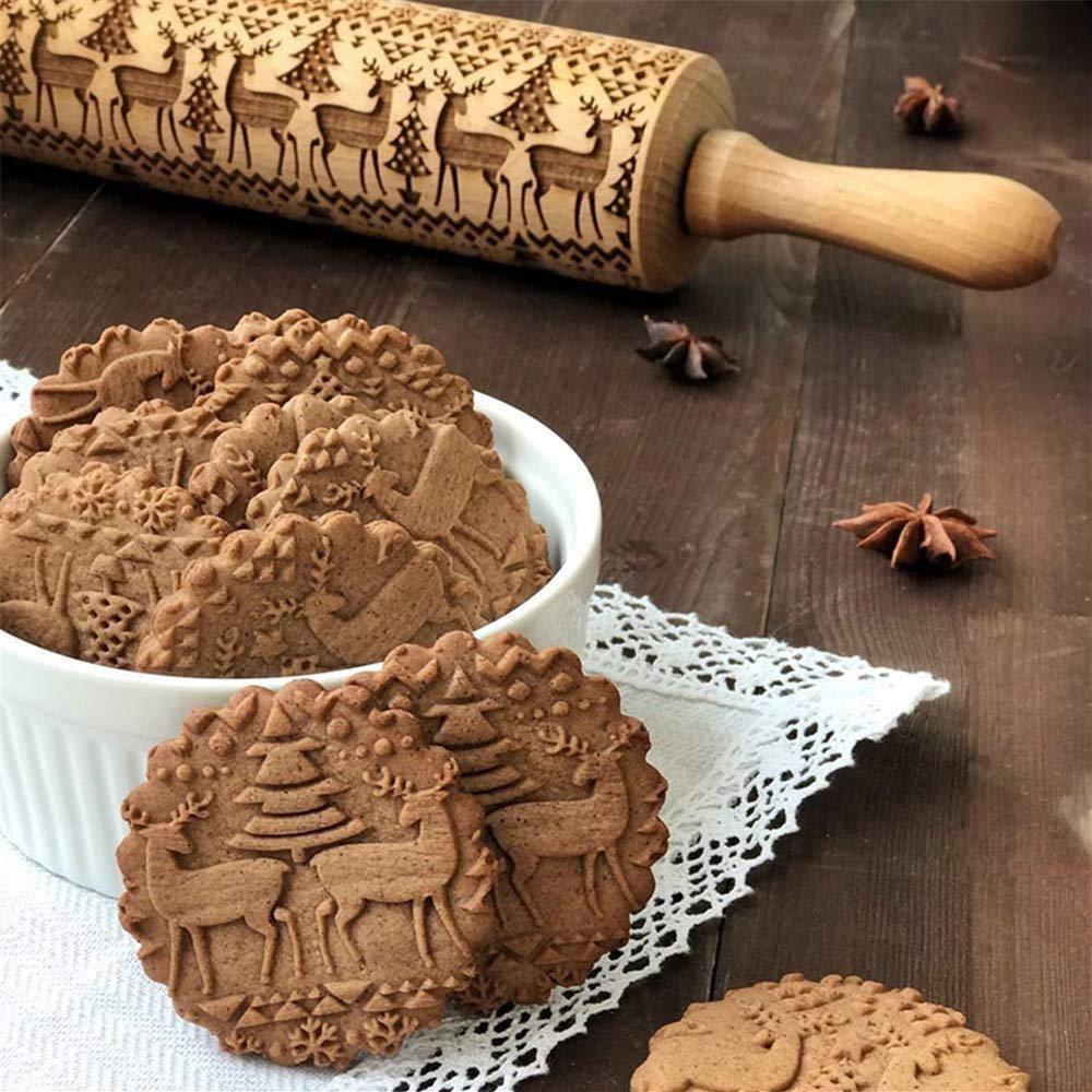 Christmas Embossing Rolling Pin kitchen Kitchen & Dining