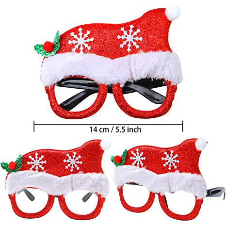 9-Pieces: Christmas Glitter Party Glasses Frame __stock:200 Holiday Decor & Apparel refund_fee:800