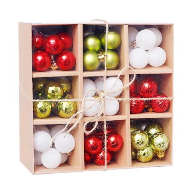 99-Piece: Christmas Balls Ornaments for Christmas Tree Gift Box Set Red/Green __stock:100 Holiday Decor & Apparel refund_fee:1200