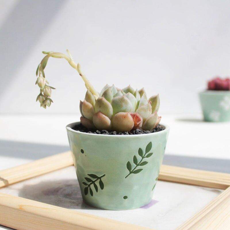 Set of 6 Green Flowerpots