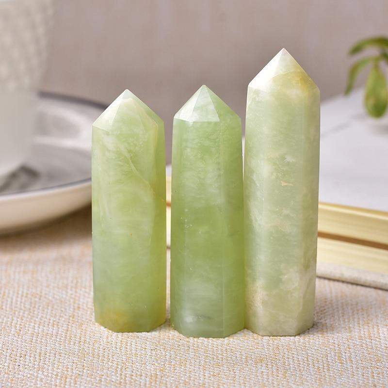 Snowflakes Jade Obelisk Quartz