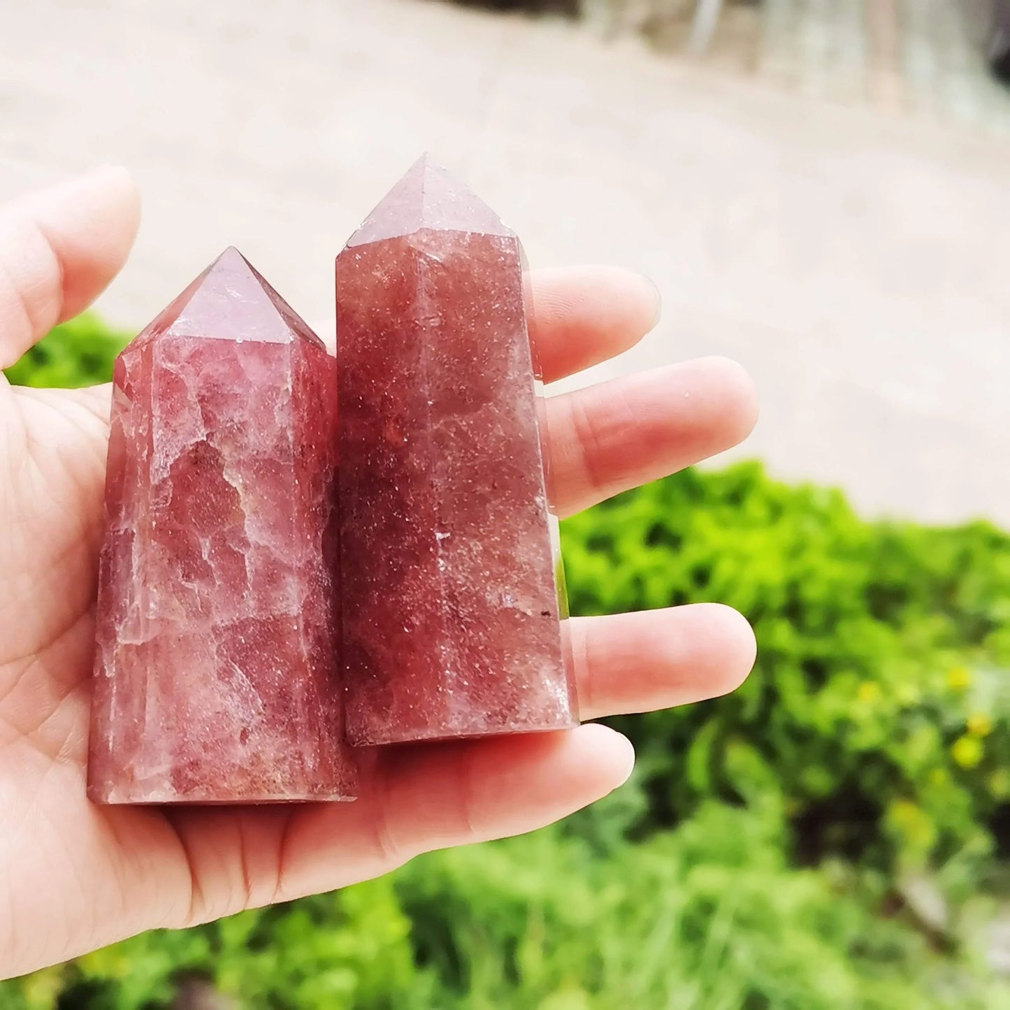 Strawberry Quartz Point Crystal