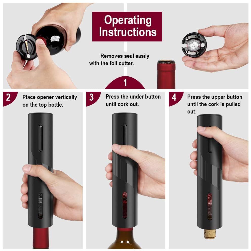 Automatic Electric Wine Bottle Corkscrew Opener Kitchen & Dining refund_fee:1200 Warranty