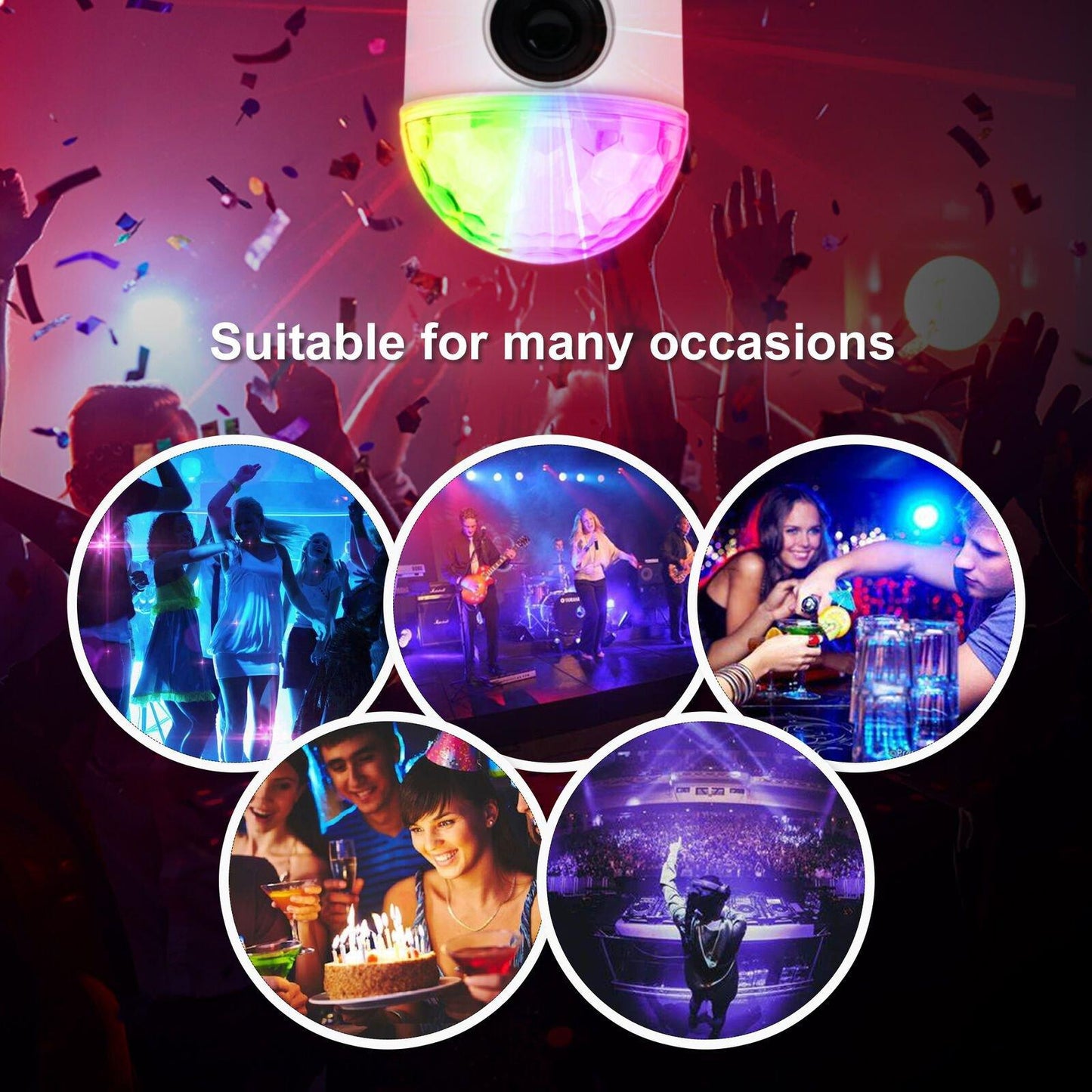Bluetooth RGB Disco Party Light LED Stage Ball Light KTV Strobe DJ Activated Lamp Indoor Lighting Low stock refund_fee:1200 Warranty