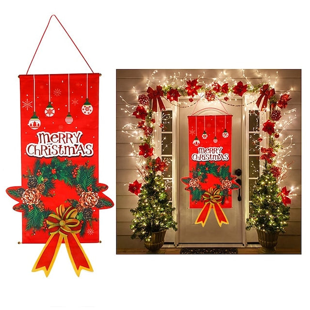 Christmas Door Hanging Flag Decor Garland __stock:200 Holiday Decor & Apparel refund_fee:800