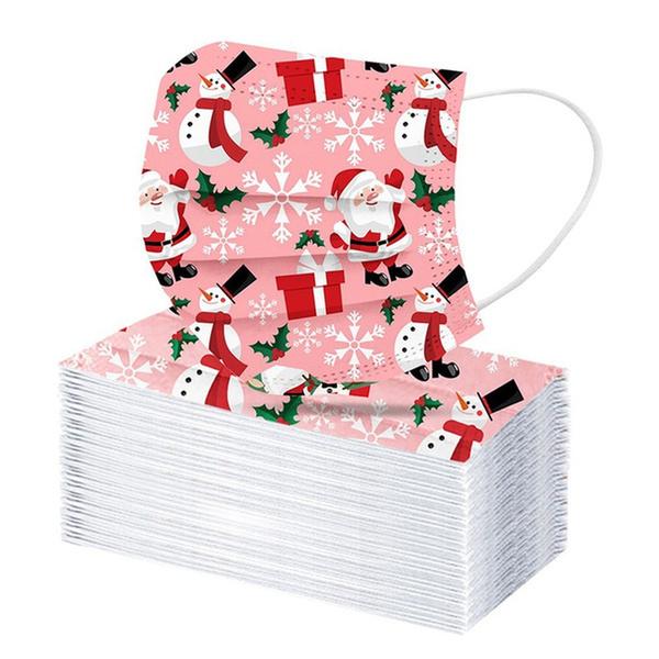Christmas Special Mask Disposable Dustproof and Breathable Three-layer Protective Cover Red __stock:100 Low stock refund_fee:800