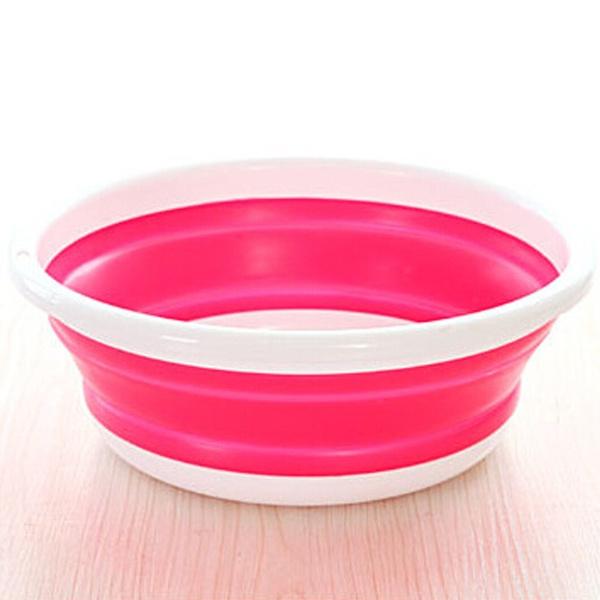 Creative Collapsible Water Basin Portable Travel Basin Washing Tool Fashion Hobbies Hot Pink __stock:500 Bath refund_fee:800